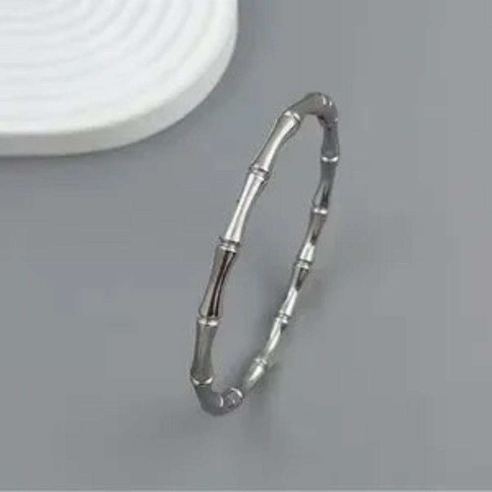 Elegant Gold Silver Bamboo Joint Bracelet